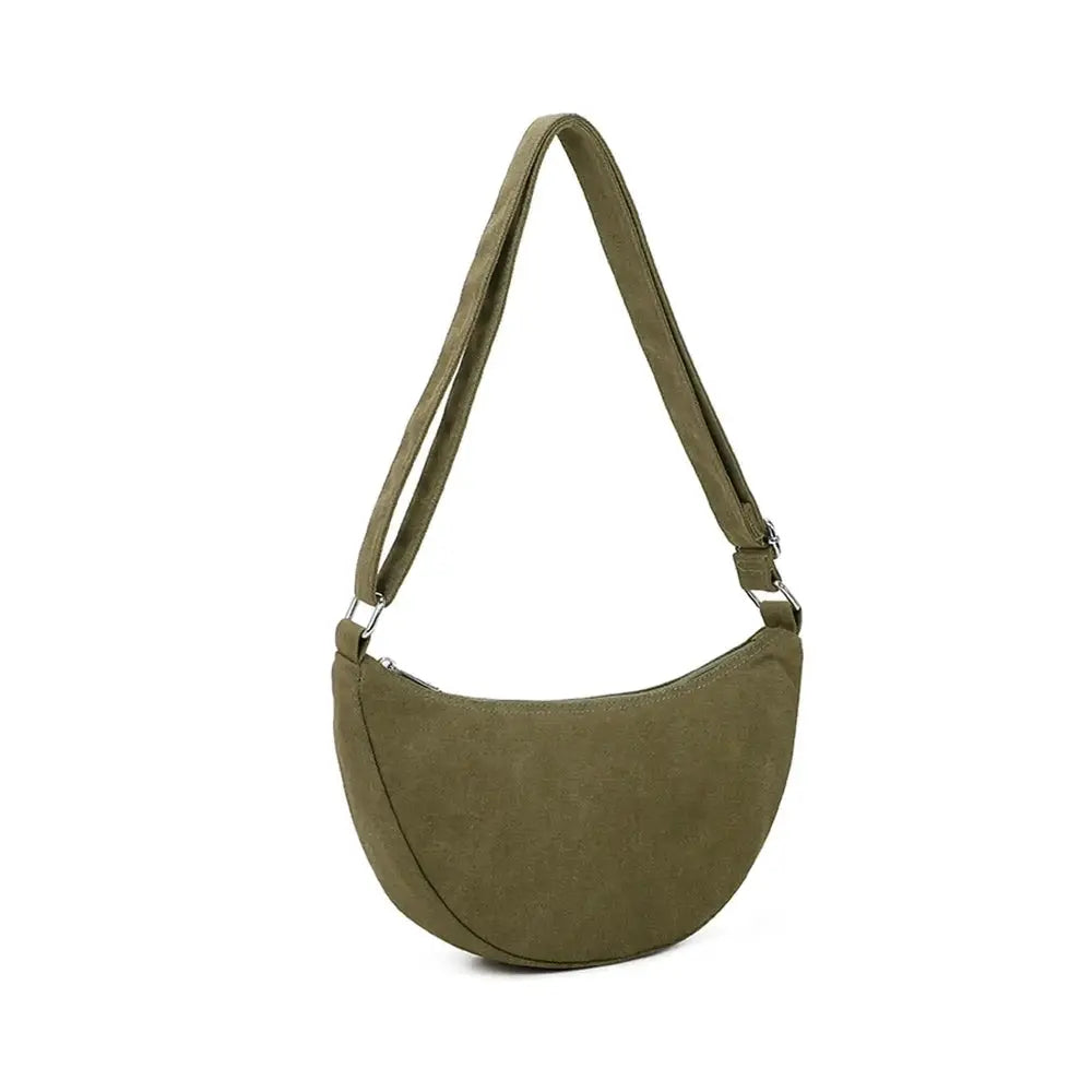 Gallantry Sac bandoulière demi-lune canvas femme vert