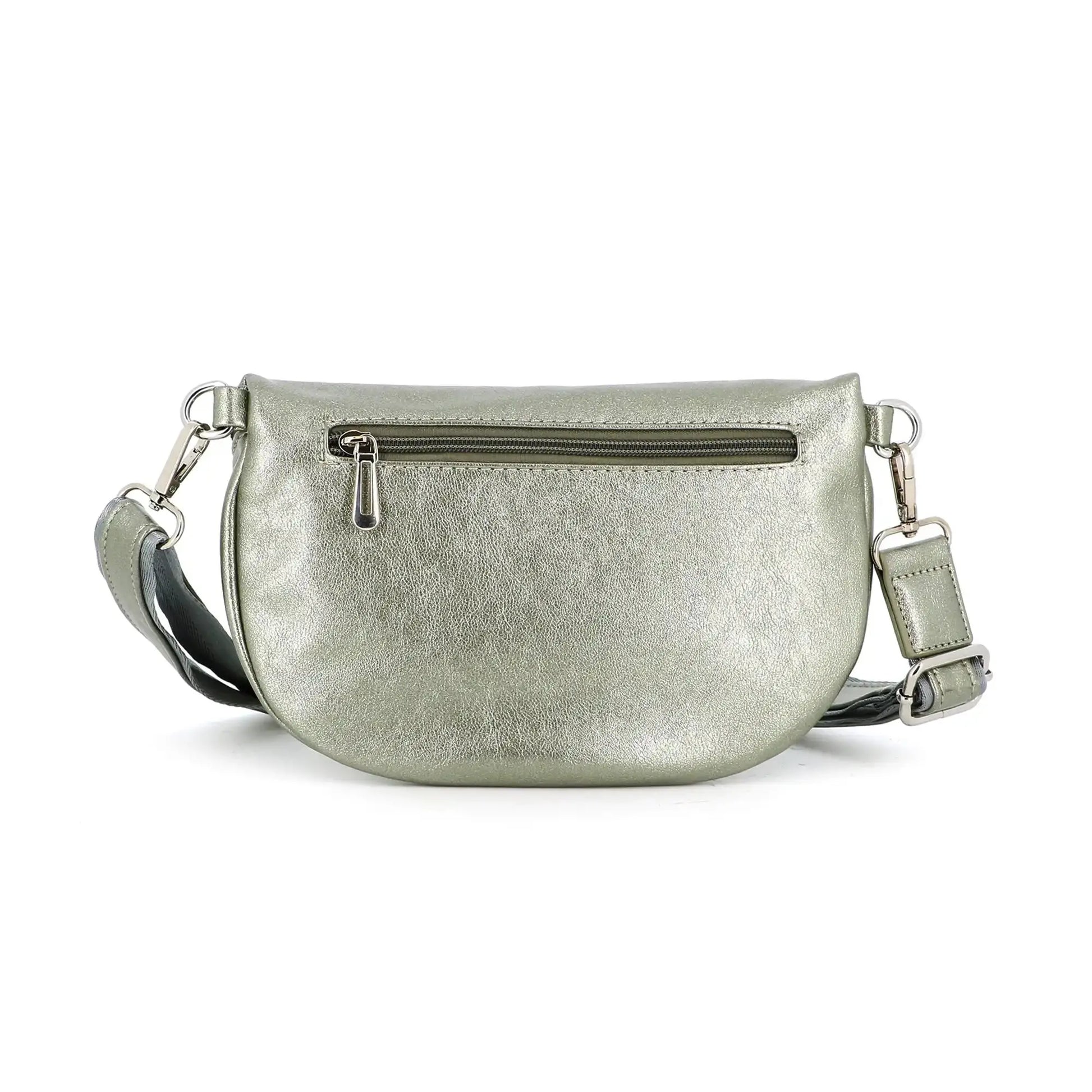 Flora & co Sac banane bandoulière femme irisé taupe métal