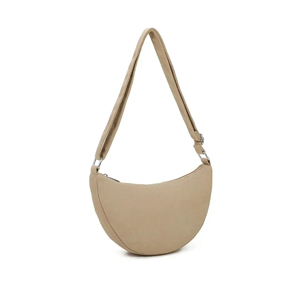 Gallantry Sac bandoulière demi-lune canvas femme taupe
