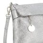 Vue 4 du Pochette bandoulière cuir irisé lanière Argent par Made in Italy.