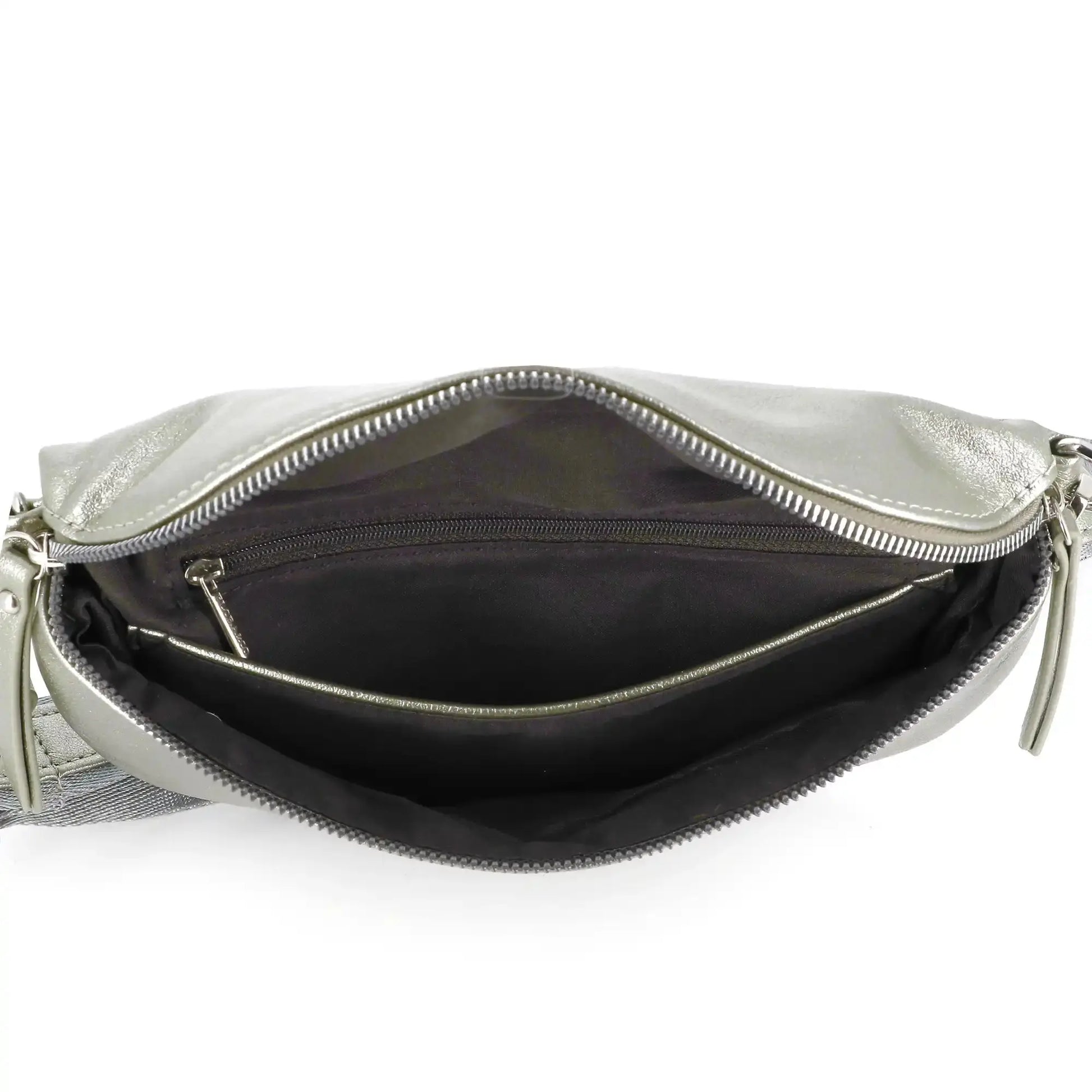 Flora & co Sac banane bandoulière femme irisé taupe métal