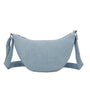 Gallantry Sac bandoulière demi-lune canvas femme bleu clair
