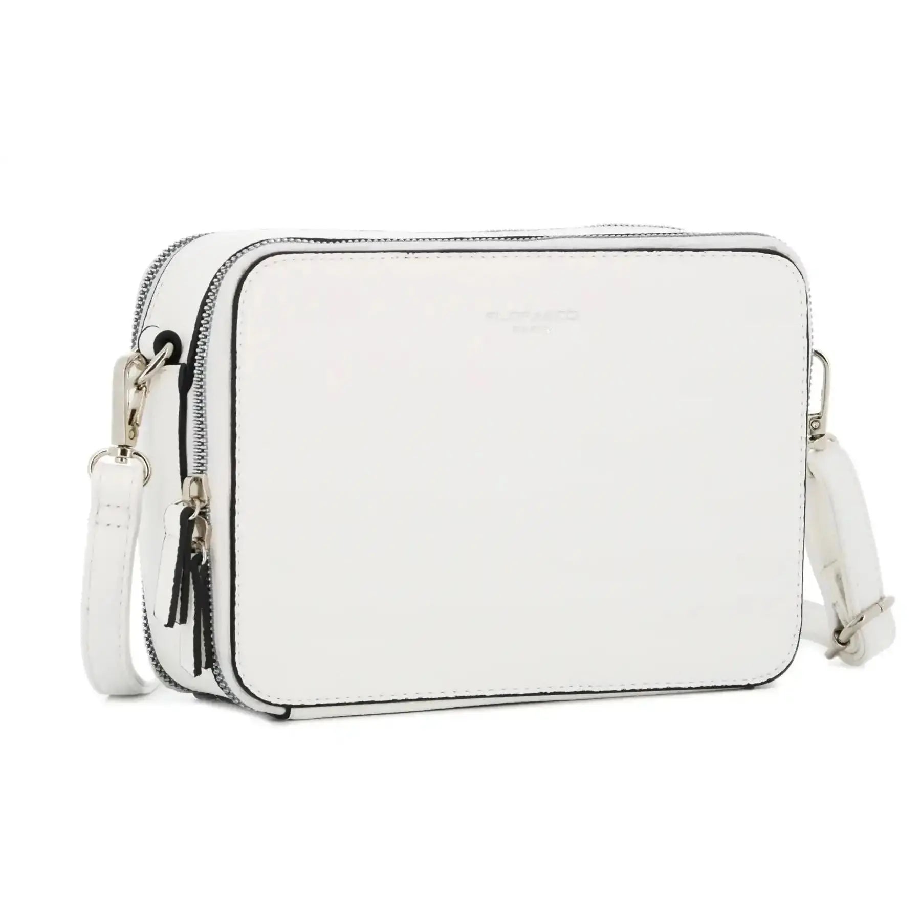 Flora & co Sac caméra bandoulière femme 2 zip blanc