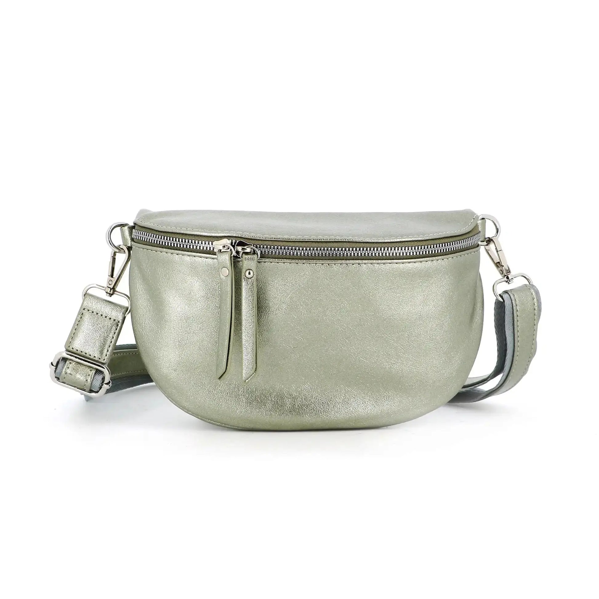 Flora & co Sac banane bandoulière femme irisé taupe métal