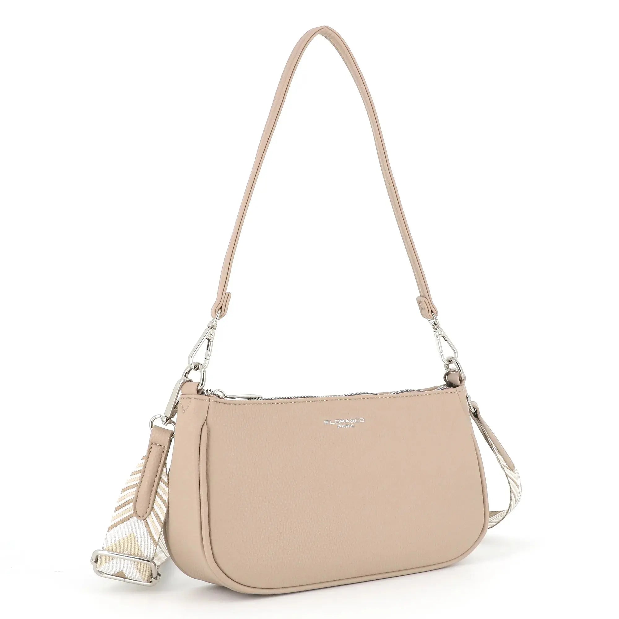 Sac baguette avec bandoulière Beige Flora & co