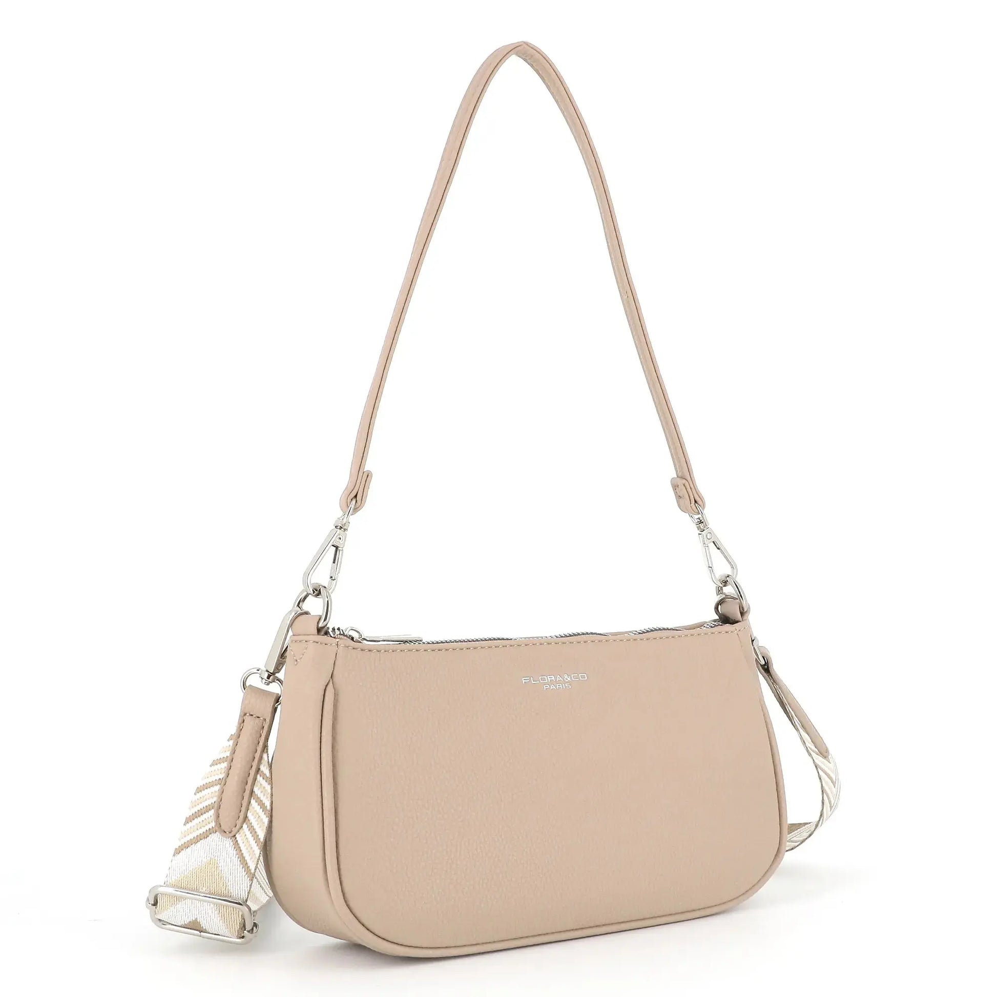 Sac baguette avec bandoulière Beige Flora & co