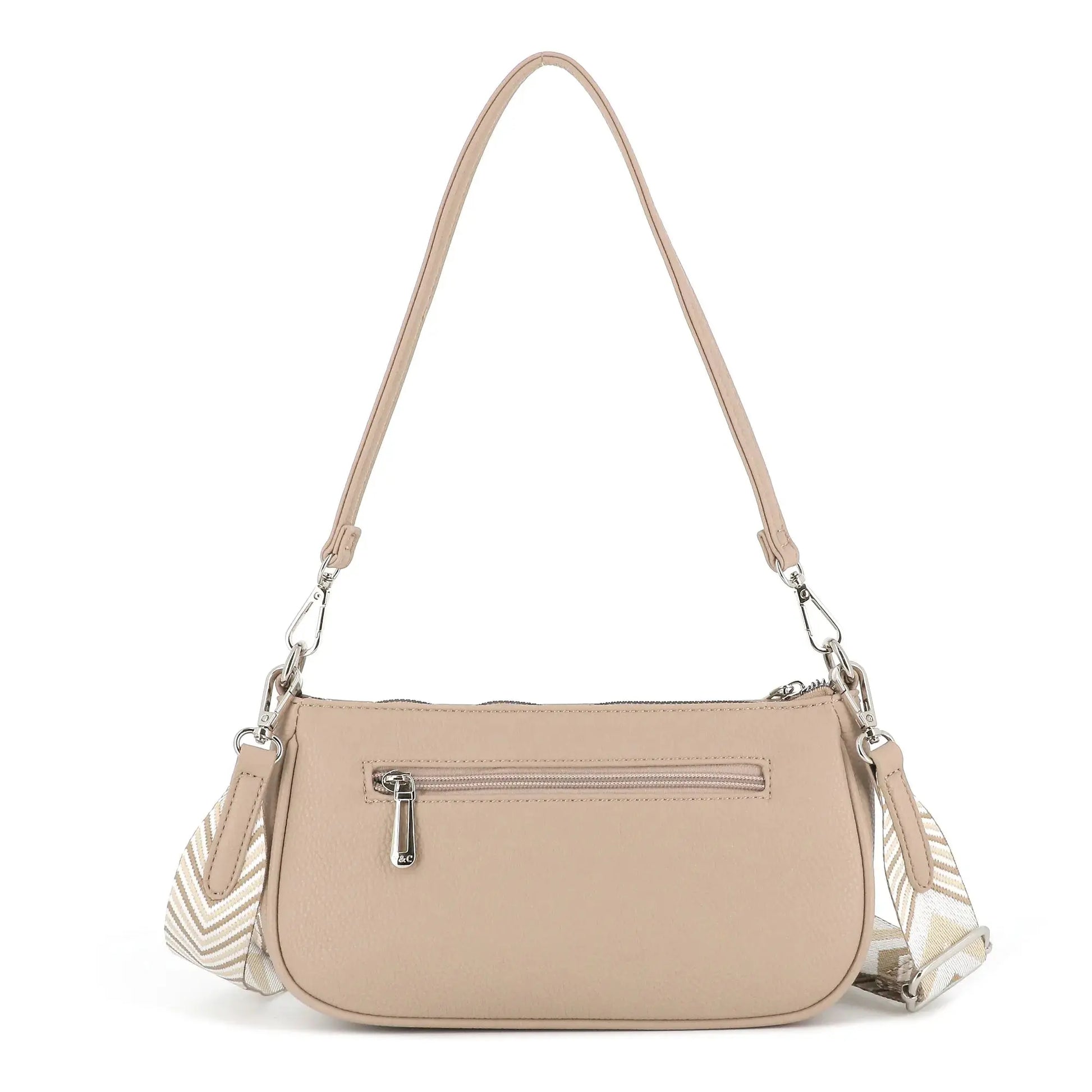 Sac baguette avec bandoulière Beige Flora & co