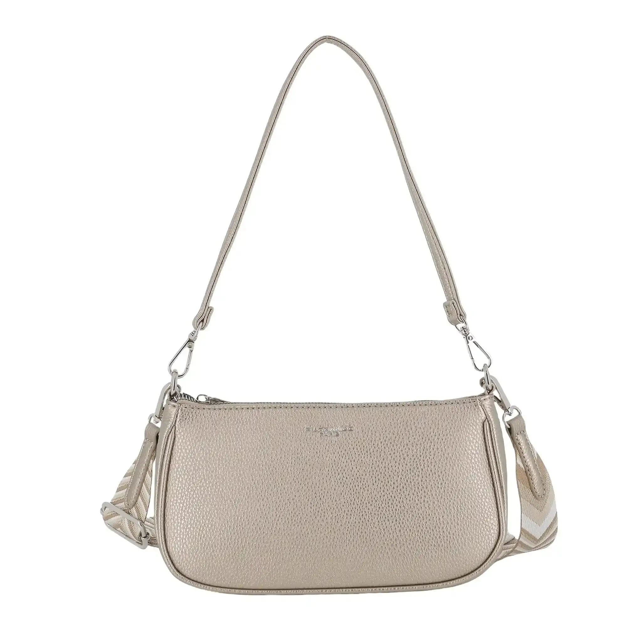Sac baguette avec bandoulière Taupe Métal Flora & co