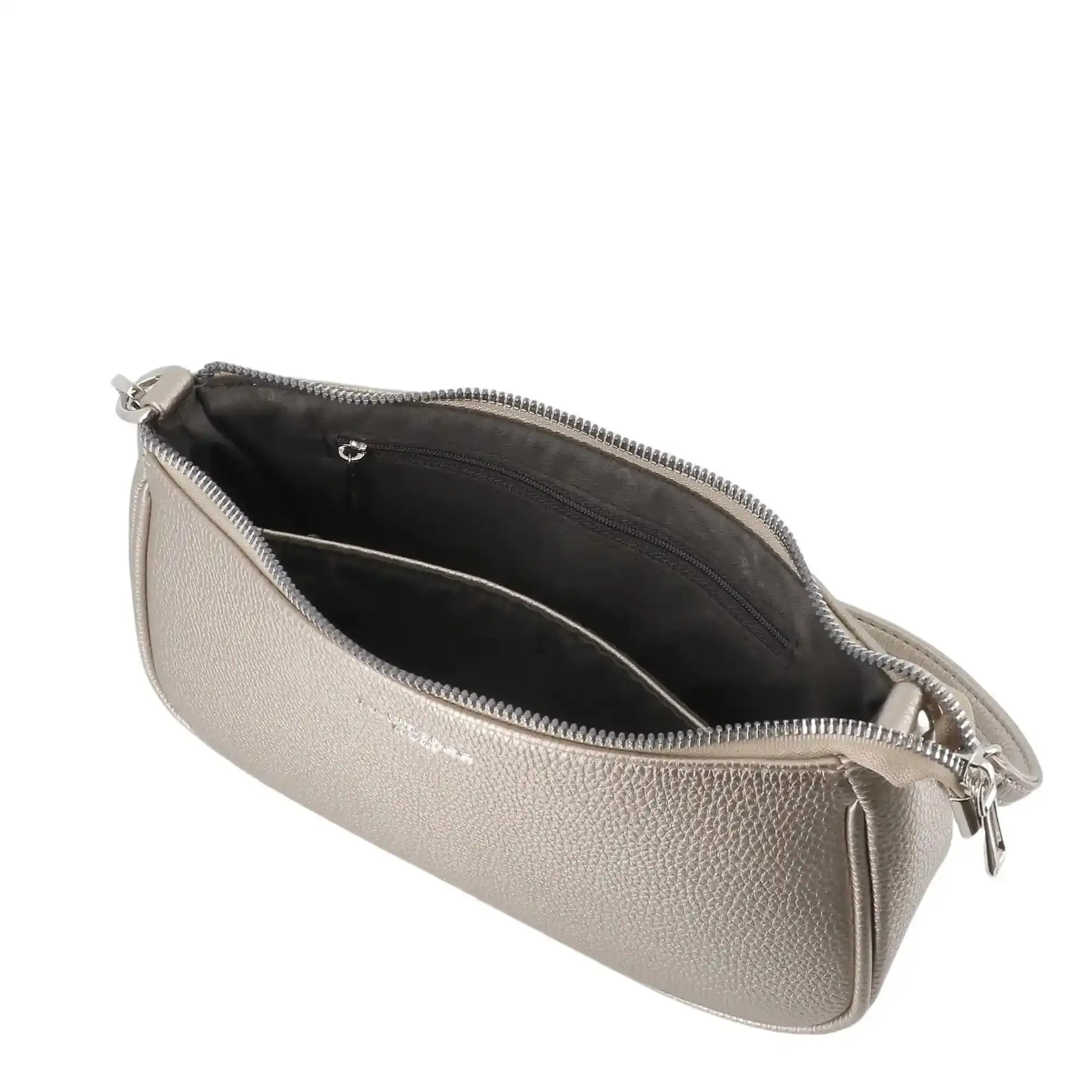 Sac baguette avec bandoulière Taupe Métal Flora & co