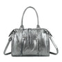 Grand sac à main bowling irisé gris argent - Crocochic