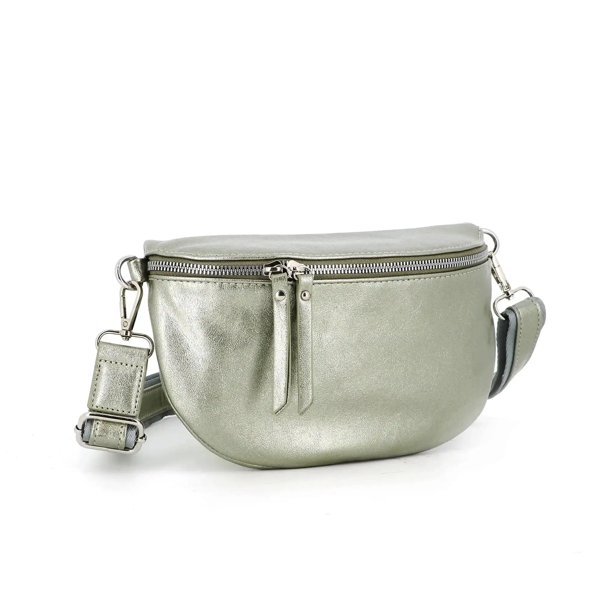 Flora & co Sac banane bandoulière femme irisé taupe métal