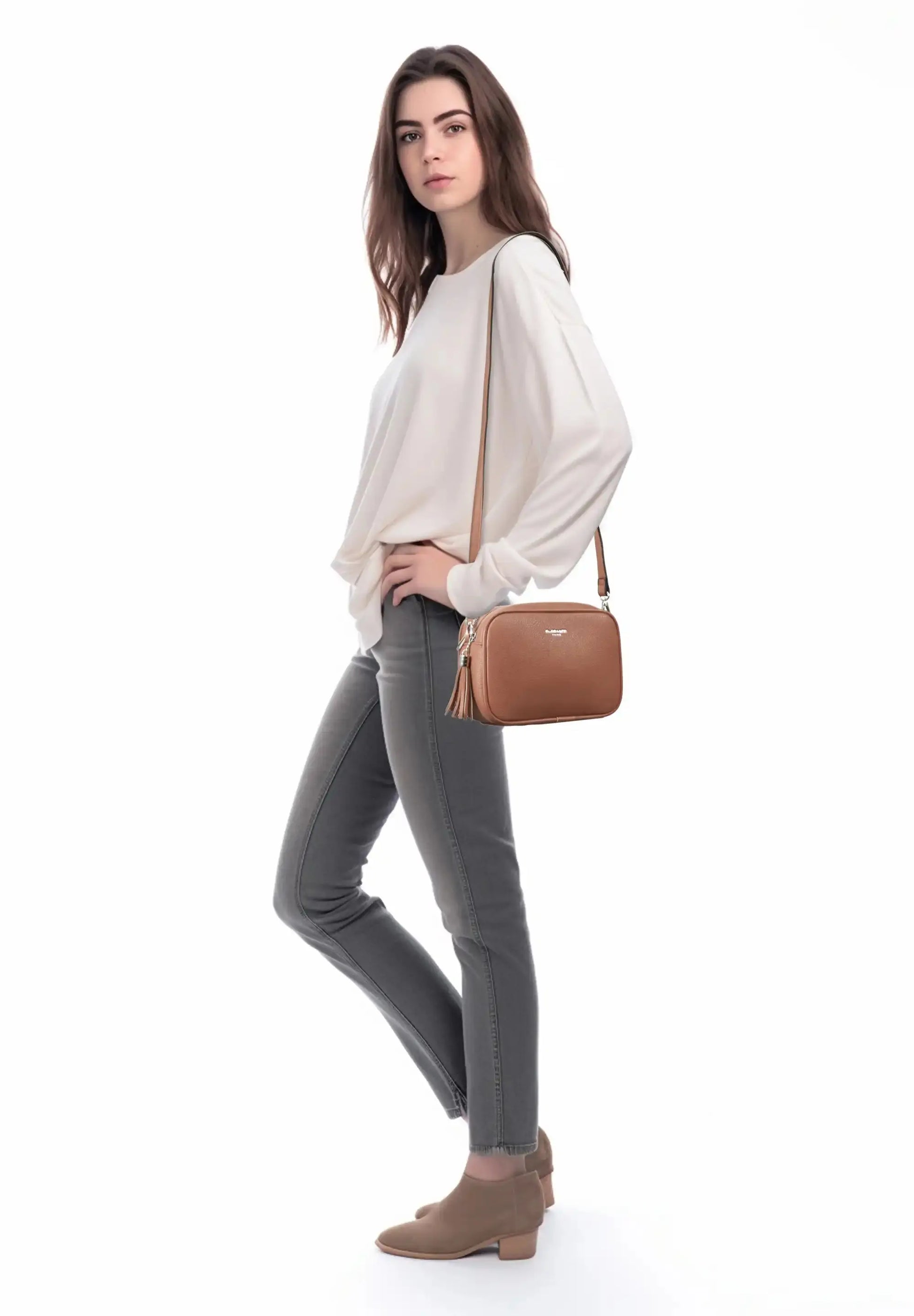 Flora & co Sac caméra bandoulière femme léger camel