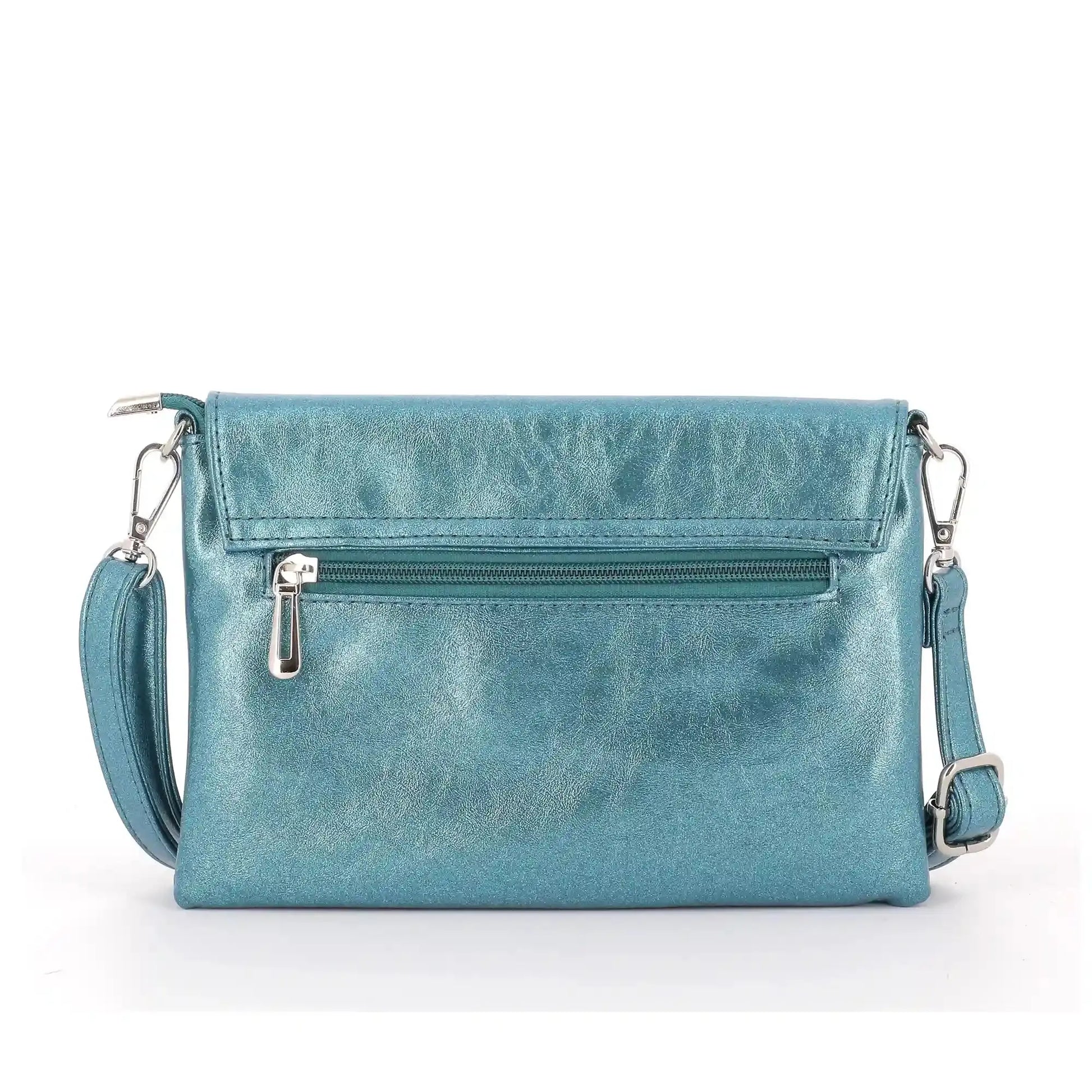 Flora & co Sac bandoulière pochette femme irisé bleu canard