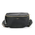 Flora & co Sac banane femme brodée pu cuir grainé noir