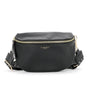 Flora & co Sac banane femme brodée pu cuir grainé noir