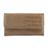 Flora & co Portefeuille croco long à triple pli taupe
