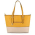 Sac cabas femme bicolore format a4 moutarde beige Flora & co