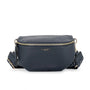 Flora & co Sac banane femme brodée pu cuir grainé bleu