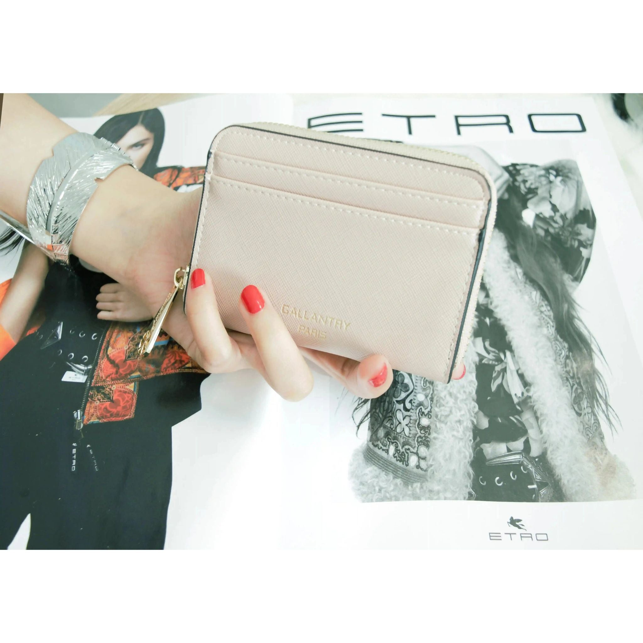 Gallantry Portefeuille porte-monnaie femme française beige