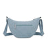 Gallantry Sac bandoulière demi-lune canvas femme bleu clair