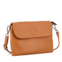 Vue 1 du Mini sac bandoulière femme souple Camel en cuir synthétique par Flora & co.