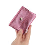 Vue 2 du Porte-monnaie femme cuir italien irisé 041 Rose Vif par Made in Italy.