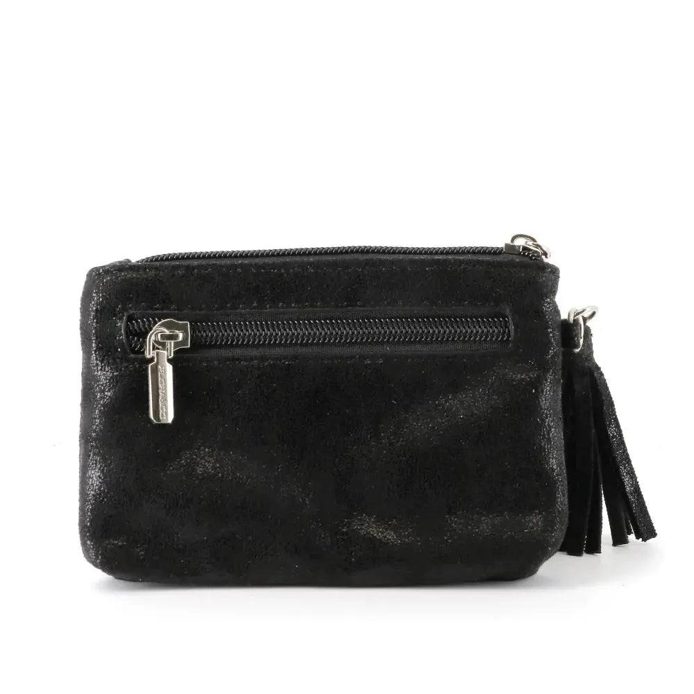 Porte-monnaie Femme Similicuir Suède Irisé noir