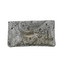 Vue 2 du Porte-monnaie long suédé irisé baroque 05A Kaki en cuir par Made in Italy.