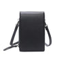 Vue 3 du Pochette téléphone bandoulière femme noir en cuir synthétique par Gallantry.