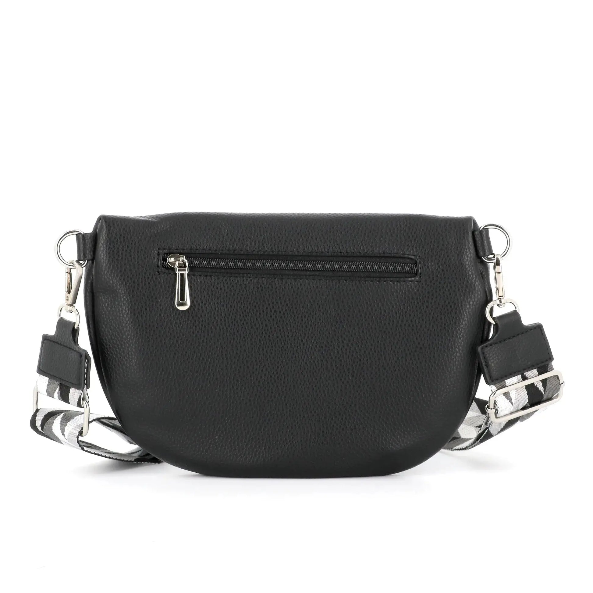Flora & co Sac banane femme pu cuir grainé noir