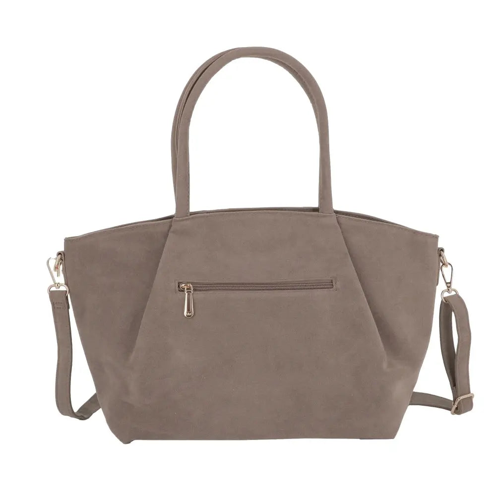 Sac à main bandoulière suédé Taupe
