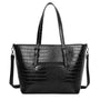 Sac cabas femme cuir synthétique noir - vue 3 | Crocochic