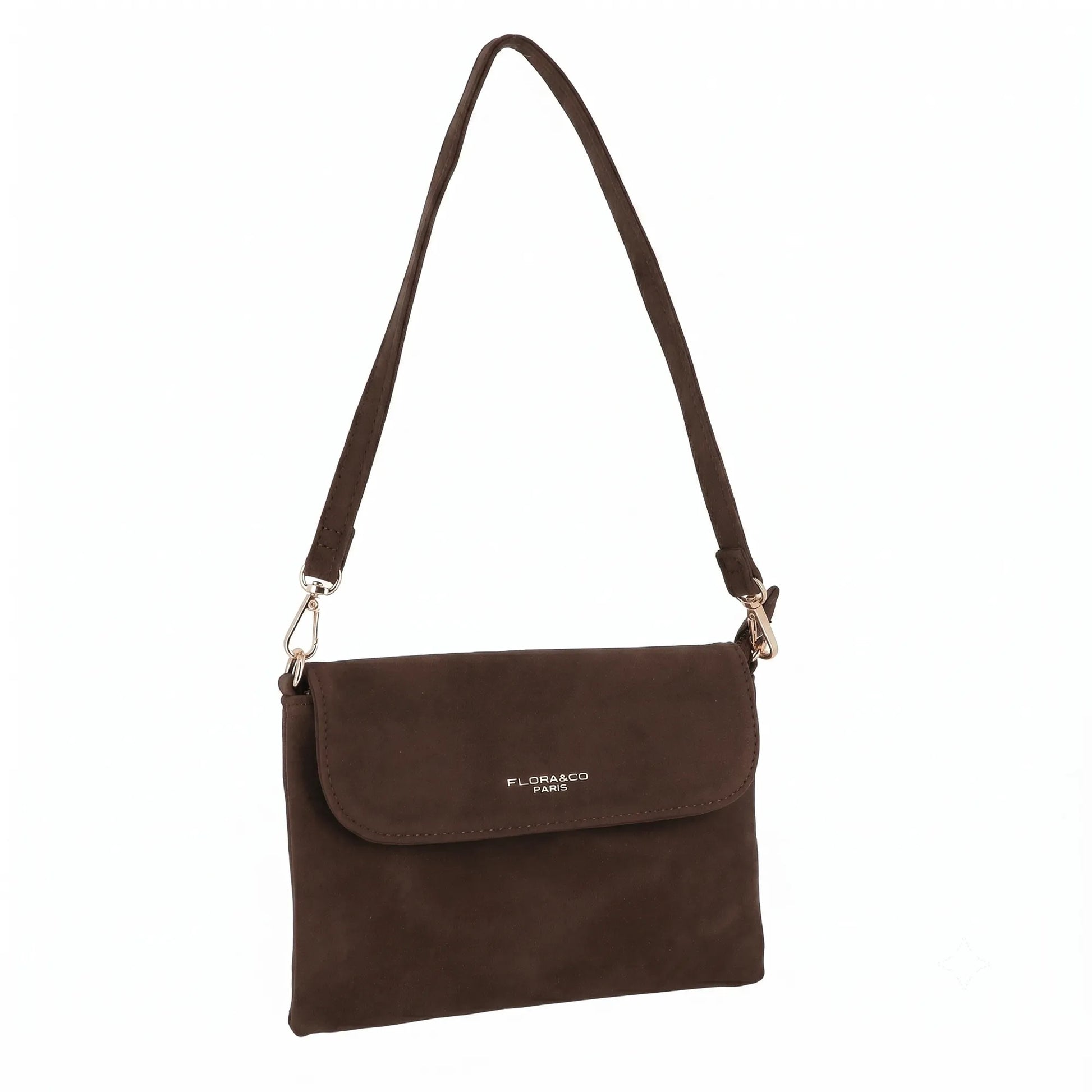 Petit sac bandoulière daim femme Chocolat
