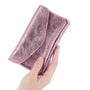 Portefeuille pochette passeport cuir irisé Rose - Crocochic