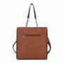 Sac cabas femme similicuir camel - vue 3 | Crocochic