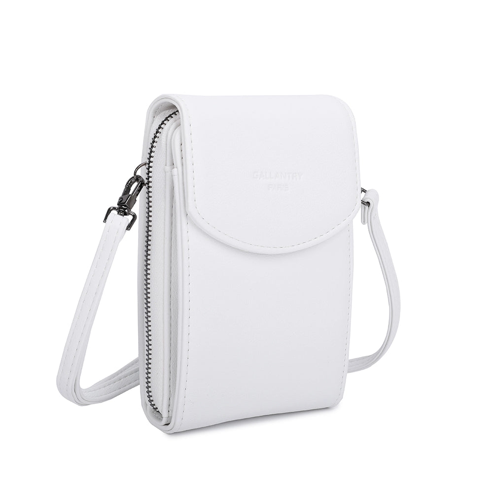 Pochette téléphone bandoulière femme blanc Gallantry