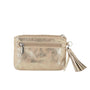 Petit porte-monnaie pochette femme suède irisé Doré other image 3