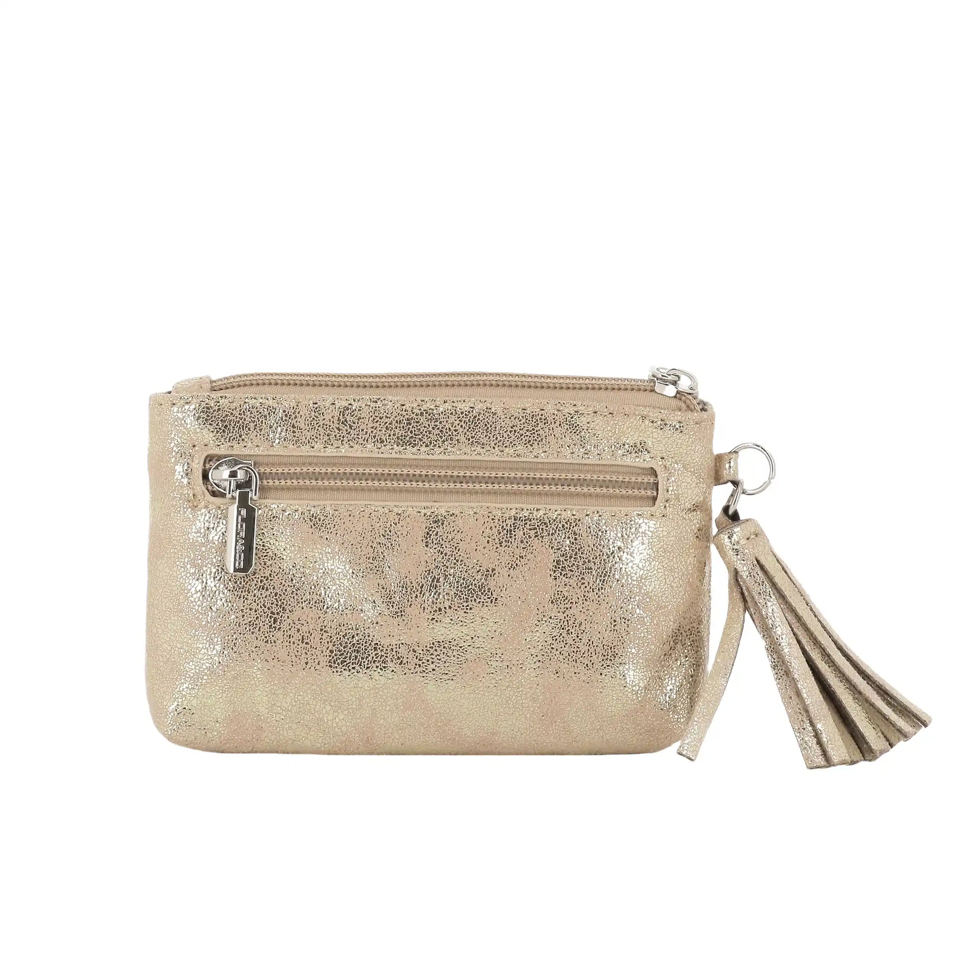 Petit porte-monnaie pochette femme suède irisé Doré other image 3