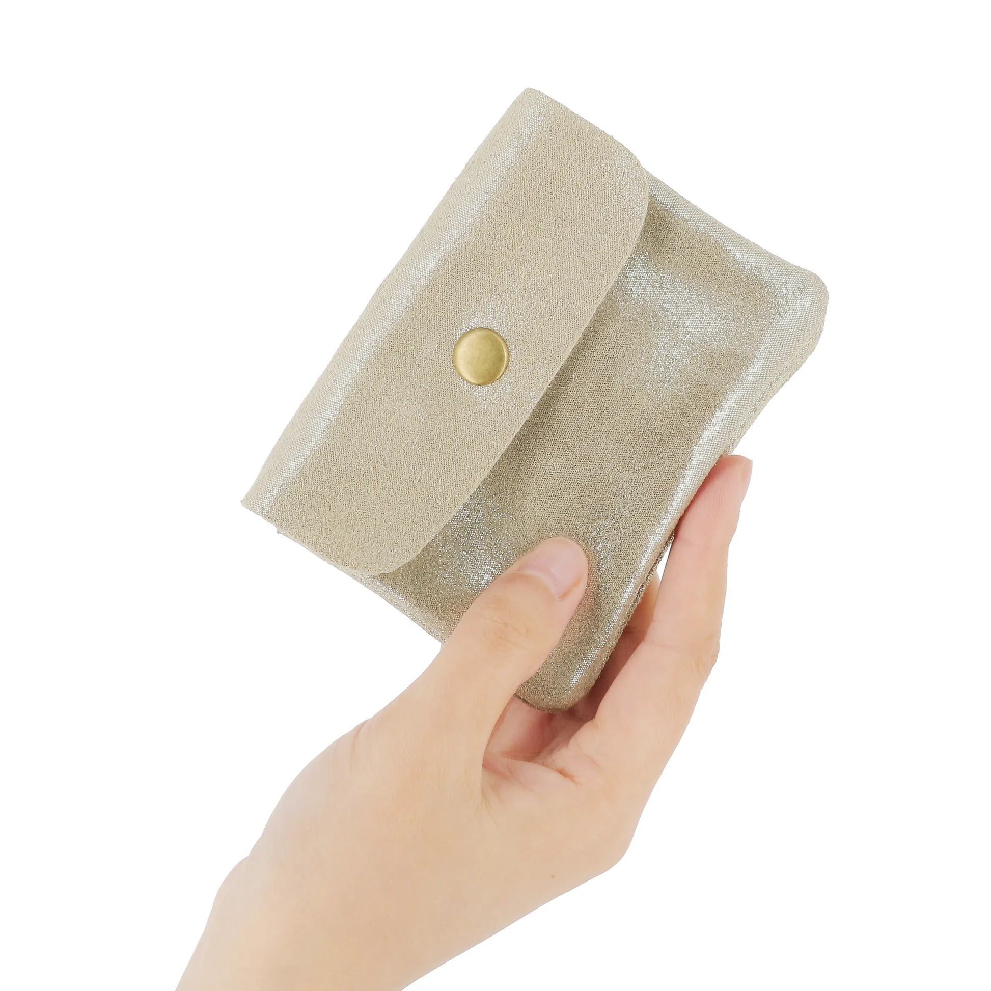Porte-monnaie femme cuir daim irisé 044 beige - Crocochic