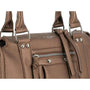 Vue 2 du Grand sac à main bowling grainé marron VORTEX en cuir synthétique par Flora & co.