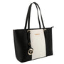 Sac cabas femme cuir synthétique rayures bicolores blanc - vue 3 | Gallantry