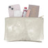 Pochette coméstique voyage cuir irisé Doré Made in Italy