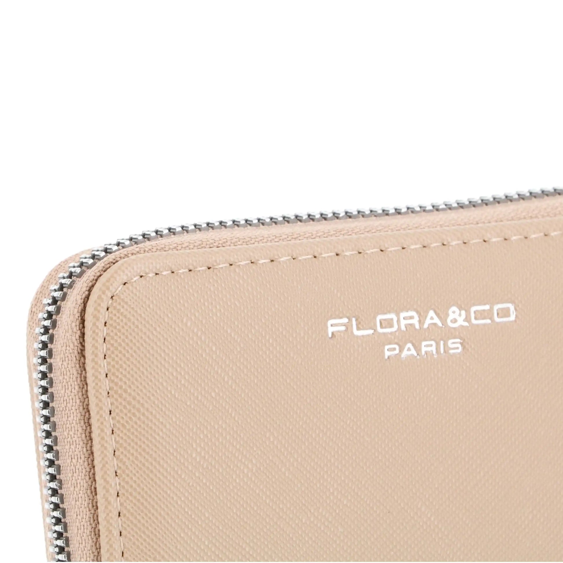 Flora & co - Portefeuille porte-carte femme saffiano beige