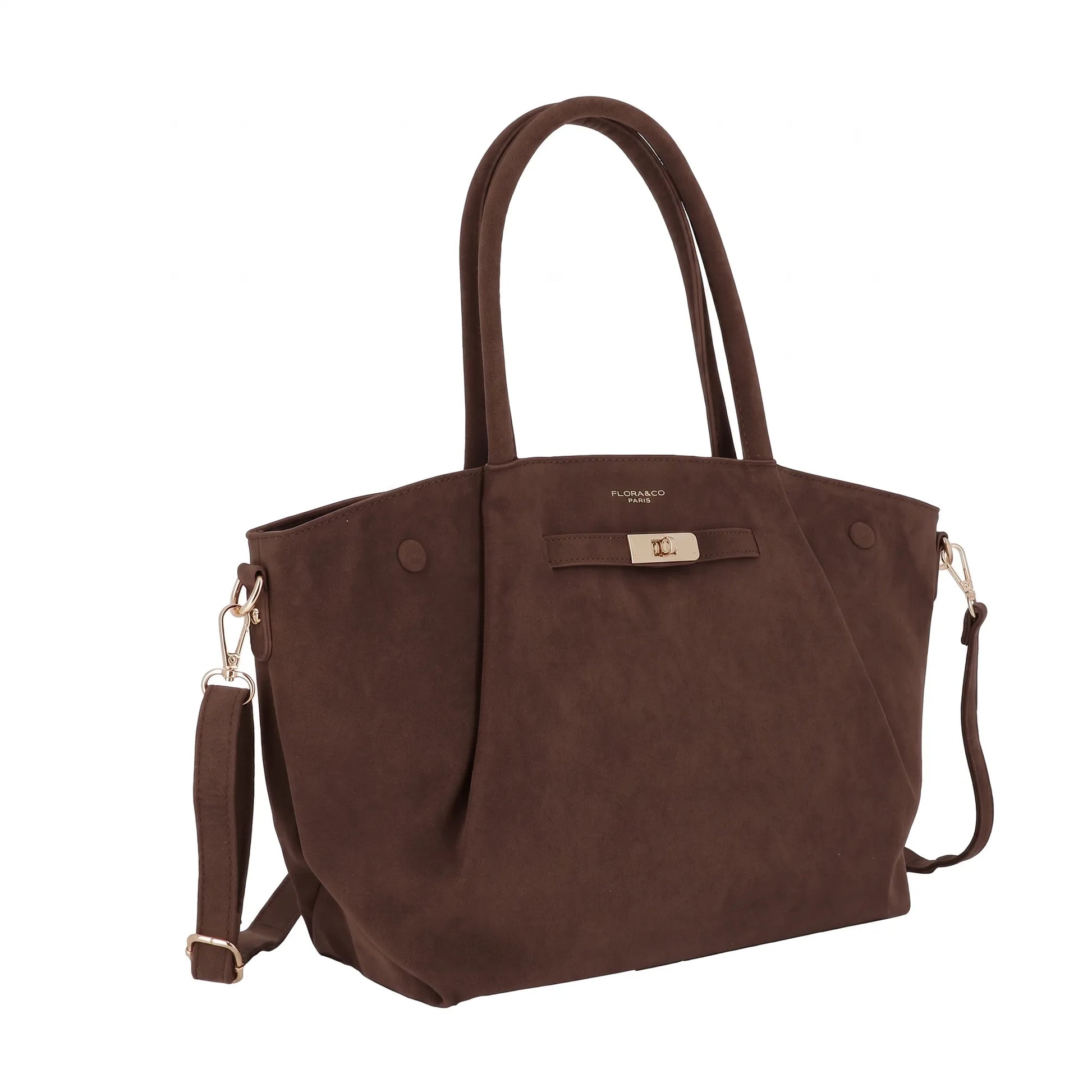 Sac à main bandoulière suédé Chocolat