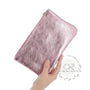 Vue 2 du Pochette coméstique voyage cuir irisé Rose par Made in Italy.
