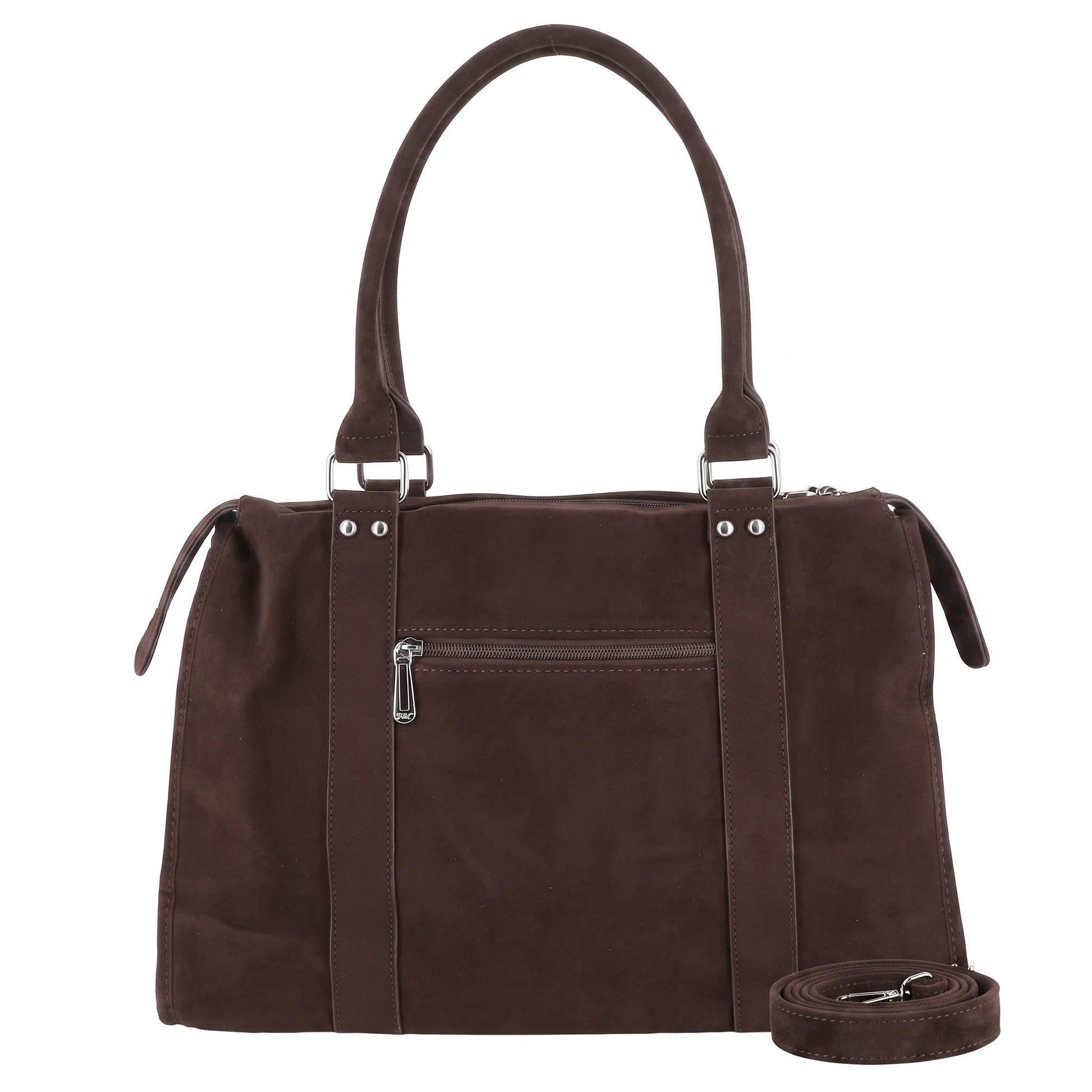 Grand sac cabas bowling effet daim Chocolat
