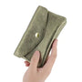 Portefeuille pochette passeport cuir irisé Olive - Crocochic