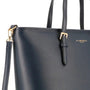 Vue 4 du Grand sac à main cours femme bleu marine en cuir synthétique par Flora & co.