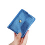 Porte-monnaie femme cuir italien irisé 041 Bleu Vif - Crocochic