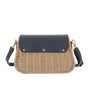 Sac banoulière paille à rabat Bleu Flora & co